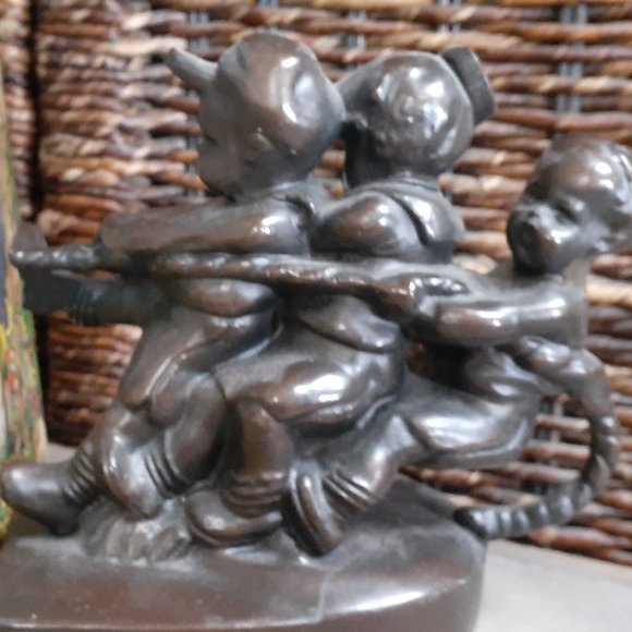 Vintage Solid Brass Tug of War Bookends - Picture 3 of 10